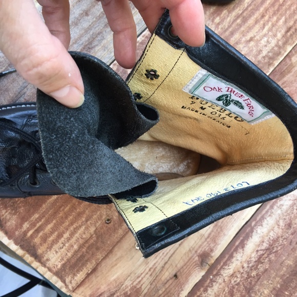 Vintage 100% Genuine Leather Lace up Boot Justin Women’s Black - Picture 12 of 15